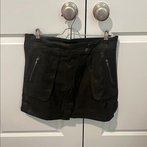Women's Black Faux Leather Mini Skirt